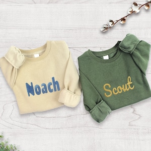 Embroidered Toddler Sweatshirt | Personalized Kids Sweatshirt | Custom Embroidery Birthday Gift Boy | Child Girl Sweatshirt with Name