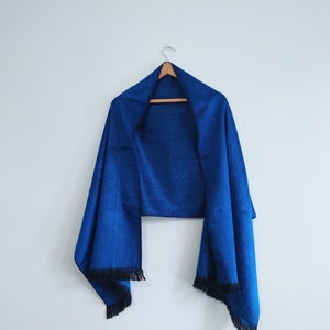 Alpaca Scarf Blue Thin Wool Scarf Alpaca Boiled Wool Luxury Scarf Winter Shawl Wool Gifts for her Mum Scarf Fancy