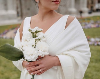 Coprispalle da sposa Scialle avorio Scialle di alpaca Coprispalle da sposa bianco Scialle invernale Scialle avorio