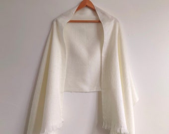 Bridal Shawl Wedding Wrap Ivory Shawl Alpaca Shawl Bridal Bridal White Wrap Winter Shaw Ivory Shawl FREE USA Delivery