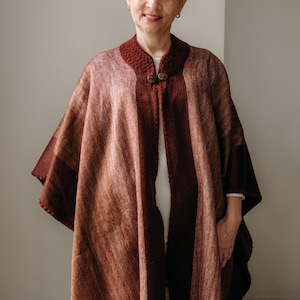 Handmade Baby Alpaca Poncho: Camel Brown Ecuadorian Shawl