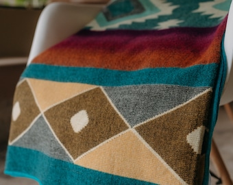 Manta de lana de alpaca, decoración para el hogar, manta más suave, manta verde azulado, manta de picnic, mantas de cama, manta de lana, regalo de inauguración de la casa