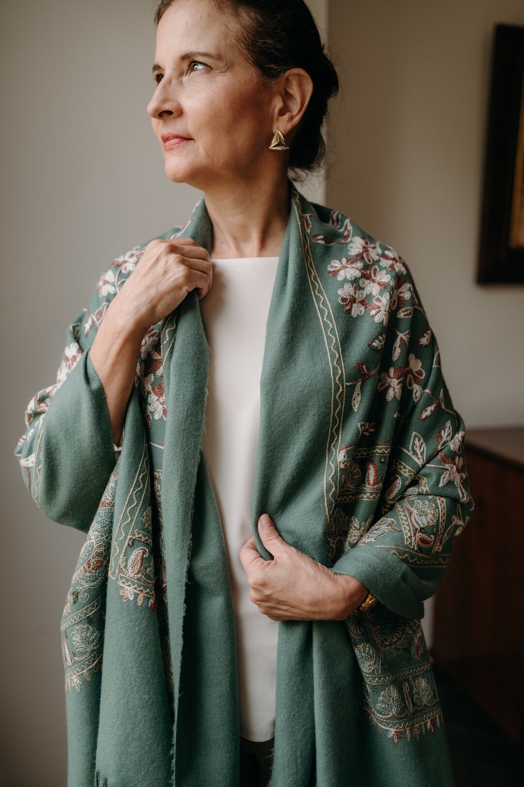 スカーフ FLORAL PRINT SCARF tropical-floral-silk-twill-