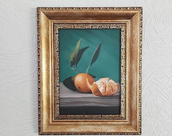Original Mandarin Oil Painting: Photorealistic Kitchen Wall Art