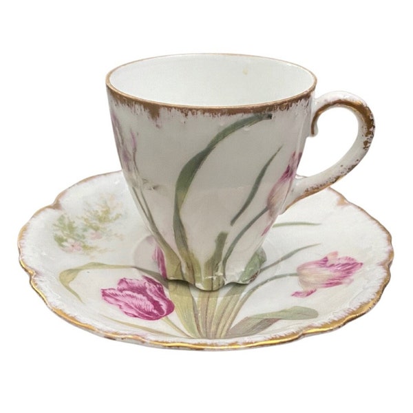 R C Malmaison Bavaria Demitasse cup and saucer. Produced 1898-1906 