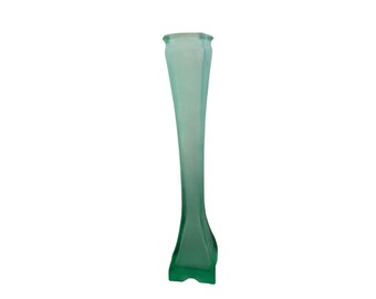 Vintage green frosted glass vase