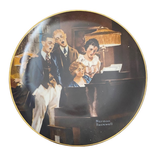 Assiette de collection vintage Knowles Norman Rockwell "Close Harmony"
