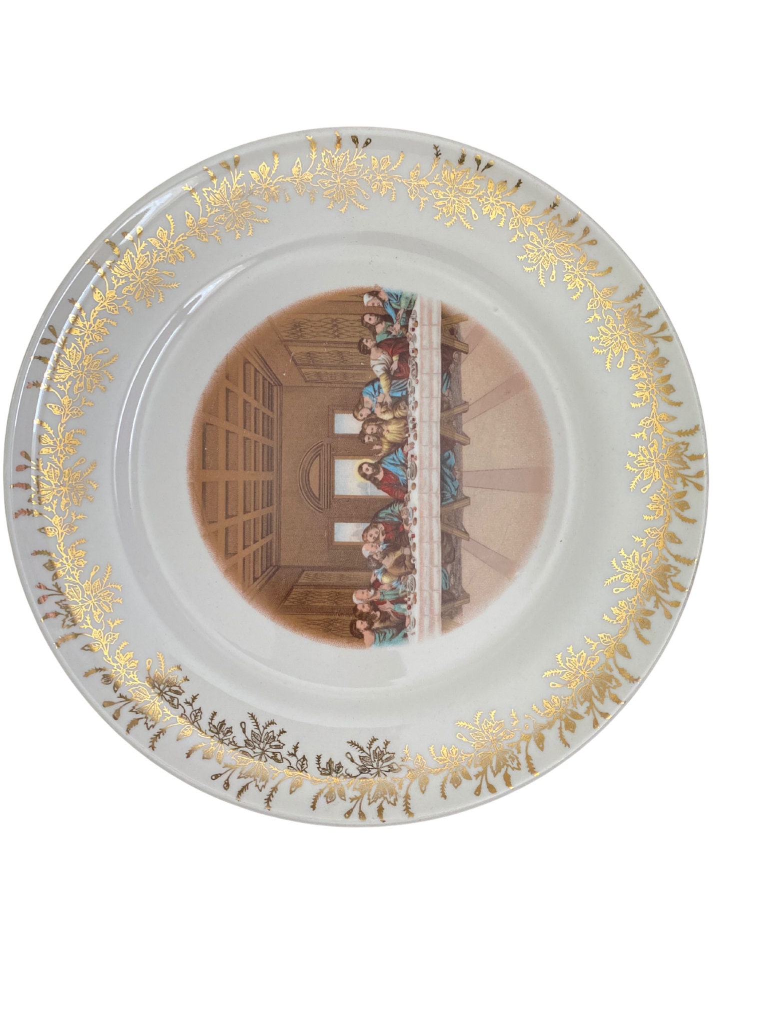 Vintage Lords Supper Platesanders MFG CO First Edition 23K Gold Etsy