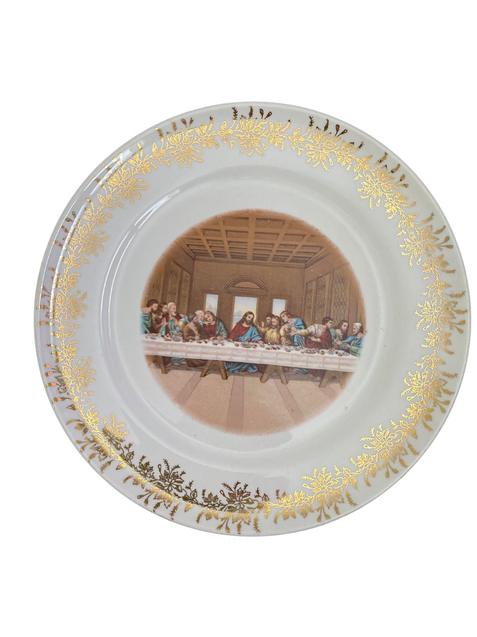 Vintage Lords Supper Platesanders MFG CO First Edition 23K Gold Etsy