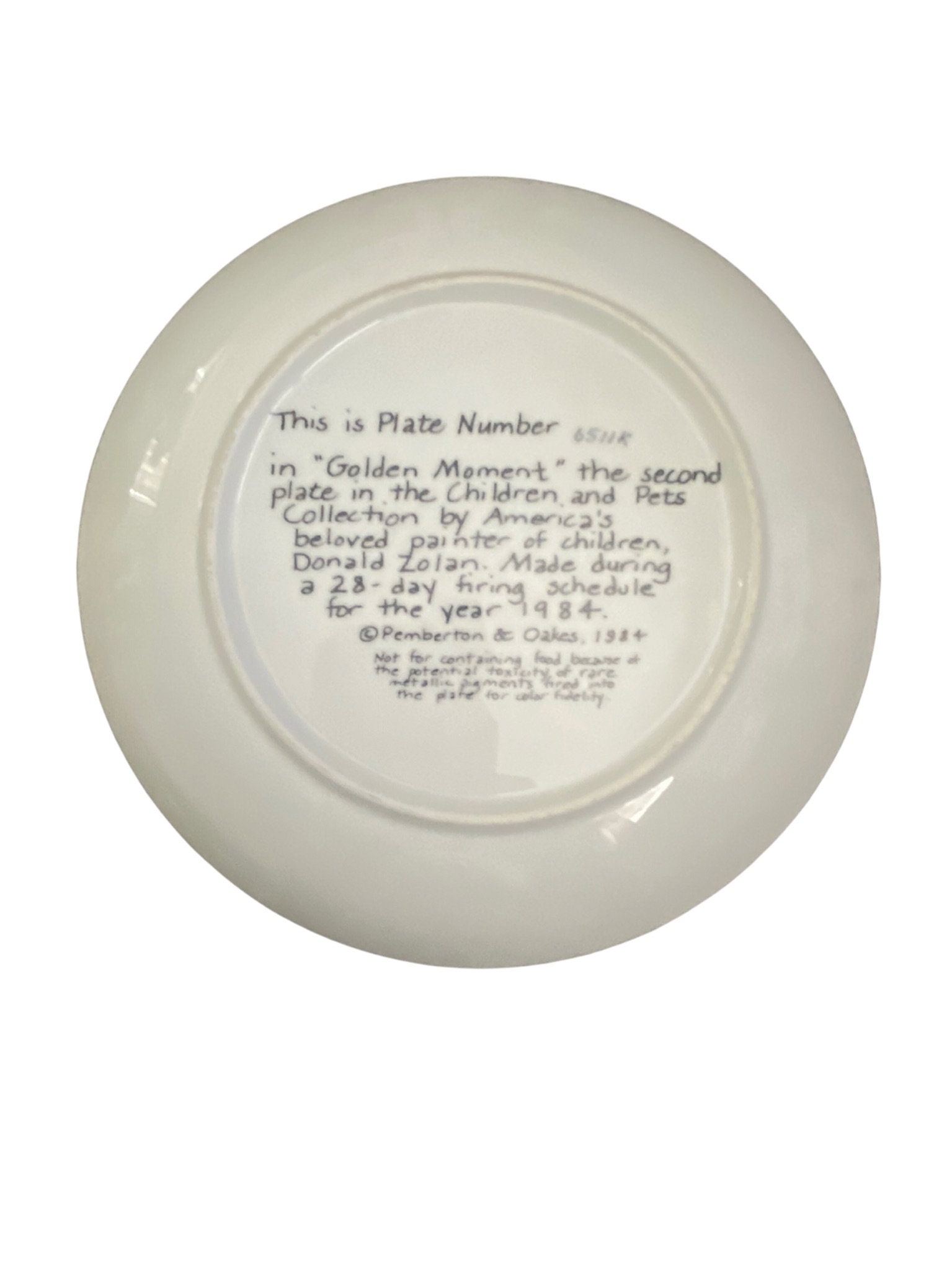 Vintage Pemberton and Oakes Collector Plate golden Moment Etsy