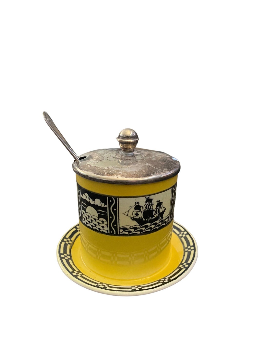 Vintage Jam/condiment Dish With Spoon by Newport Pottery Company Ltd