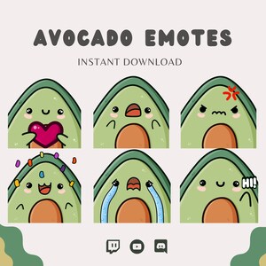Avocado Emotes Twitch Discord Youtube Streamer Emote Pack