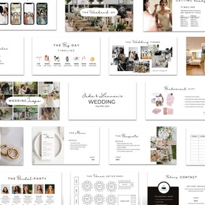 80 Slide Canva Wedding Planner Powerpoint Wedding Bridal Party Guide Bridesmaid Bride Wedding Detail Wedding Timeline Dress Maid of Honor