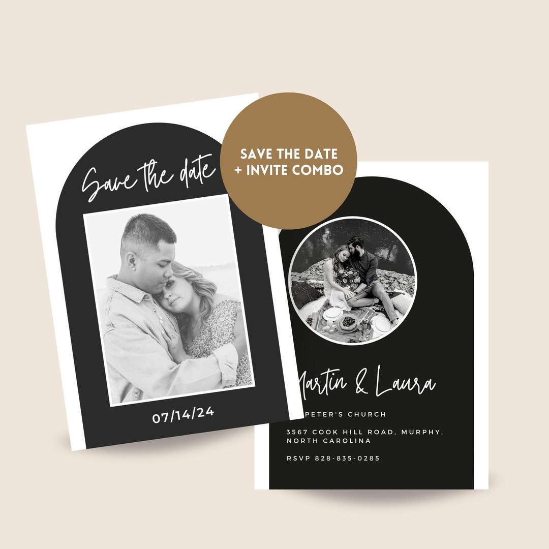 Matching Save the Date and Wedding Invitation Template Etsy