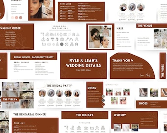 Boho Wedding Powerpoint Template: Bridesmaid & Bridal Party Guide (Canva)