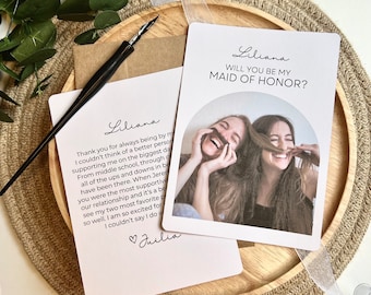 Personalized Bridesmaid Proposal Card: Wedding Details (5x7")