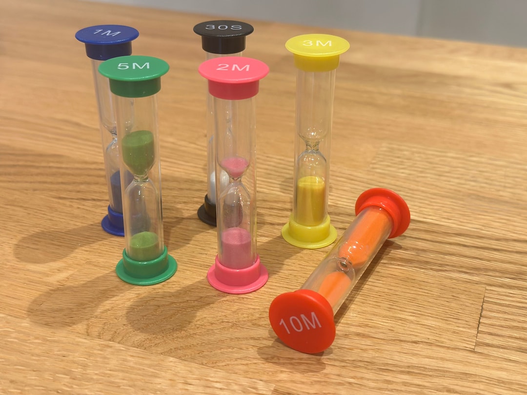 Colourful Sand Timer Set - Pack of 6 for Kids and Adults - Etsy UK