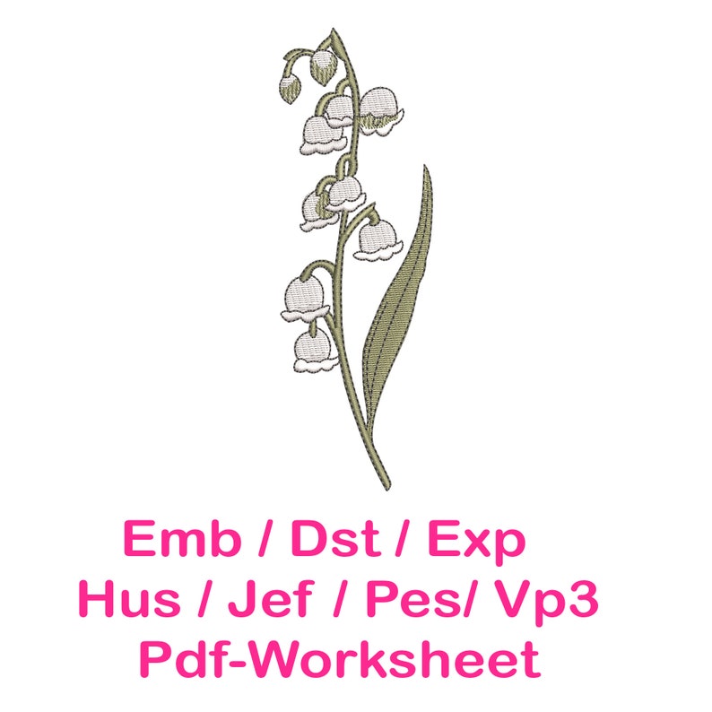 Lily of Valley Embroidery, Lily of Valley DST, Etsy