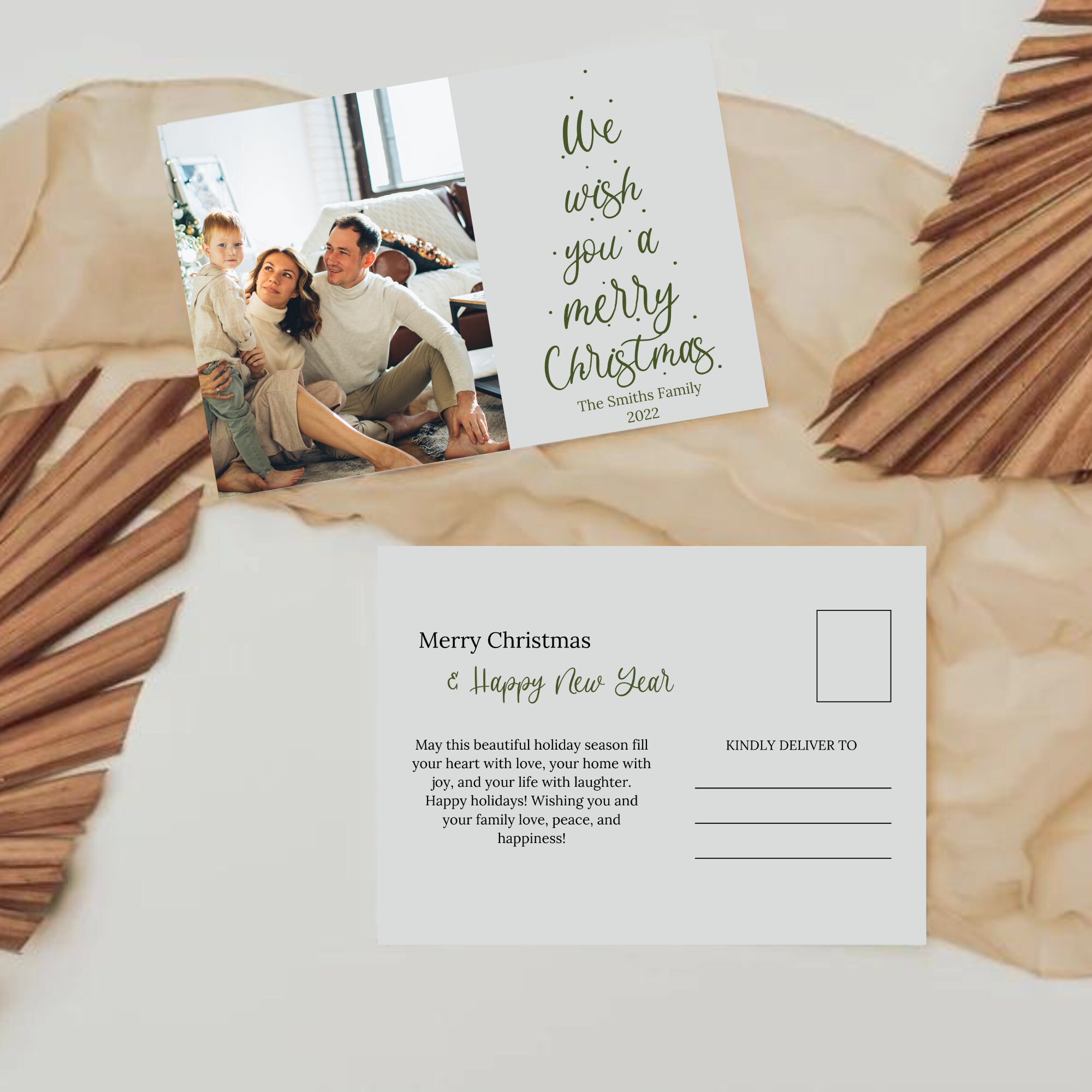 Christmas Postcard Template christmas Tree Canva Christmas Photo ...