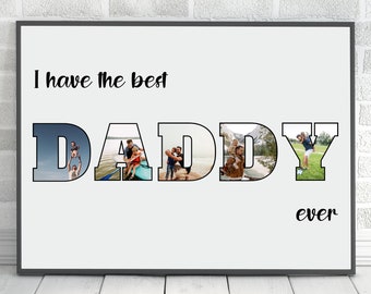 Printable Father's Day Photo Collage | Daddy Photo Collage Print | Personalized Gift for Dad | Customized Father's Gift | DIY Birthday Gift