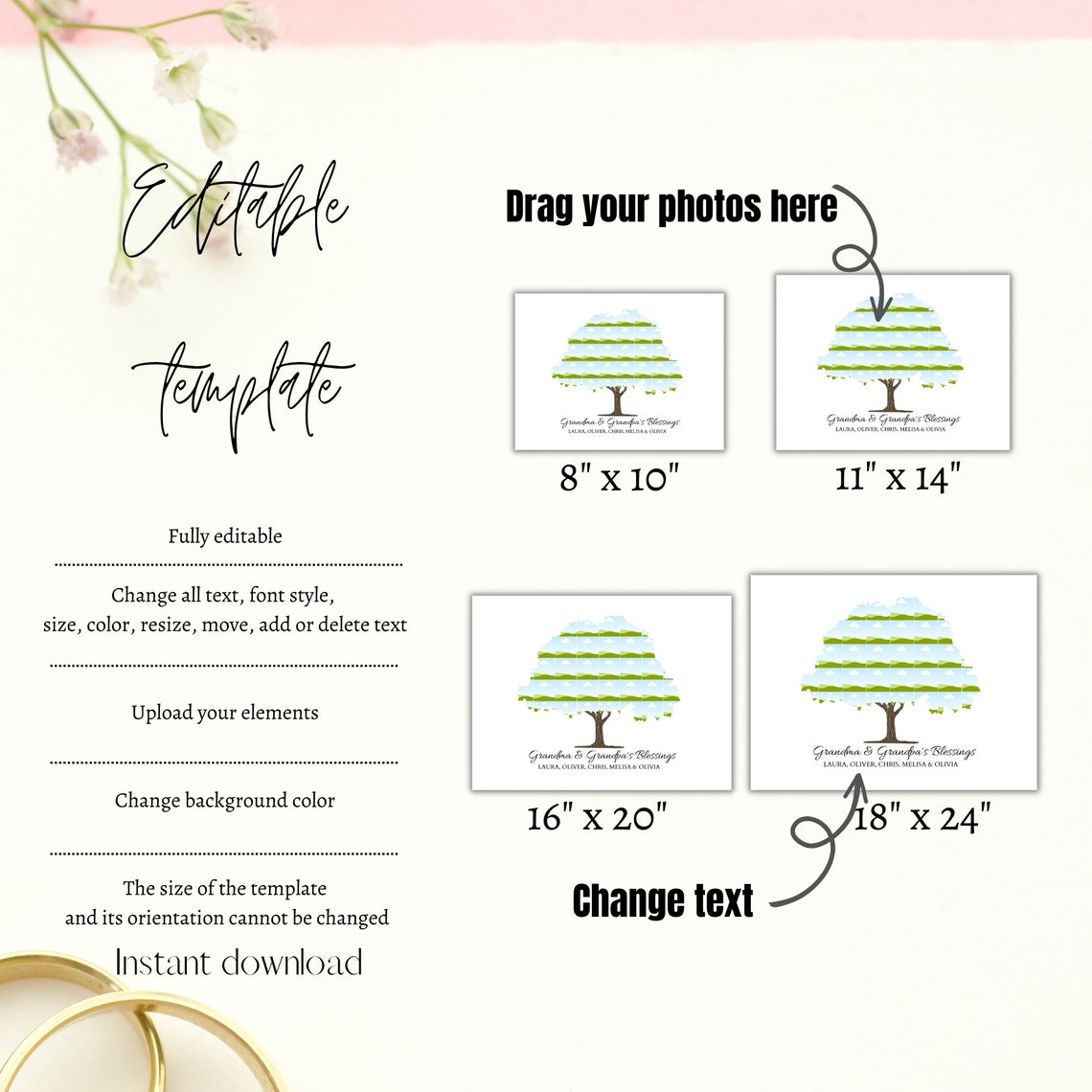 Custom Photo Collage Template Printable 31 Pictures Collage for ...