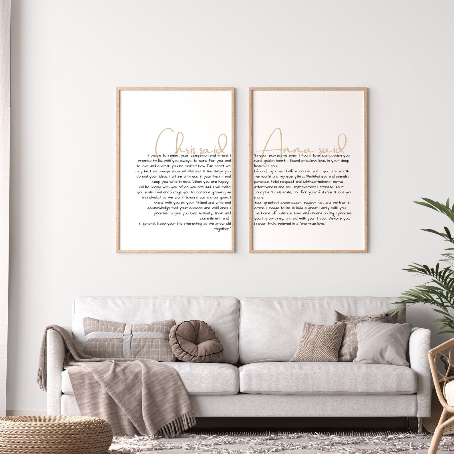 Custom Matching His and Her Wedding Vows Template Personalized Marriage Custom Matching His and Her Wedding Vows Template Personalized Marriage