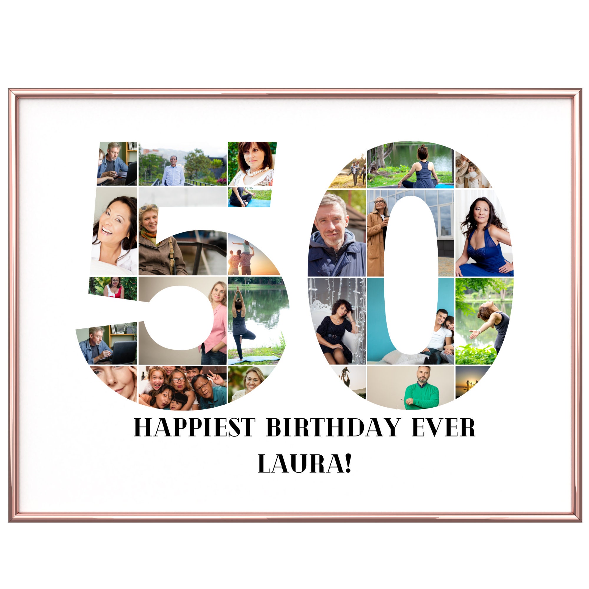 50th Birthday Gift for Women Personalized 50th Birthday Photo