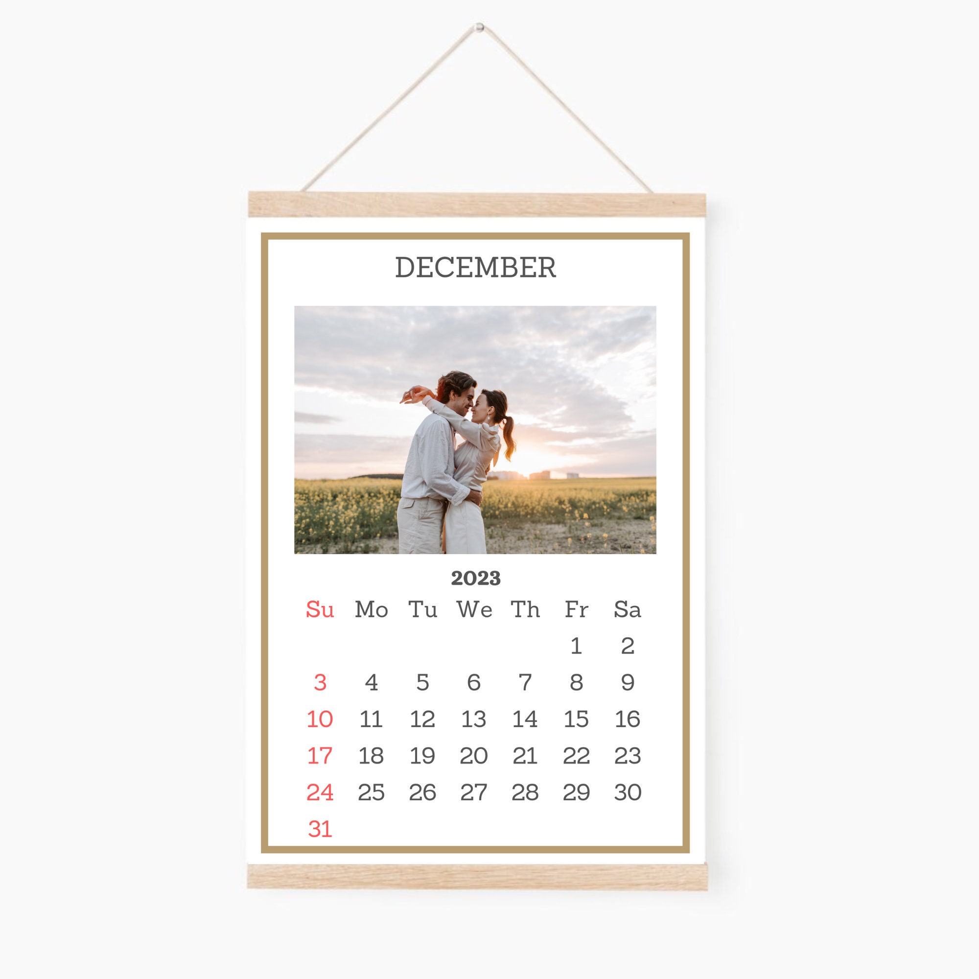Personalized Wall Calendar 2023 Editable Calendar Canva Etsy