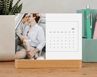 Minimalist Desk Calendar 2024 | 2024 Desk Calendar Template | Fully Editable Photo Calendar | Personalized  2024 Calendar | Digital Download