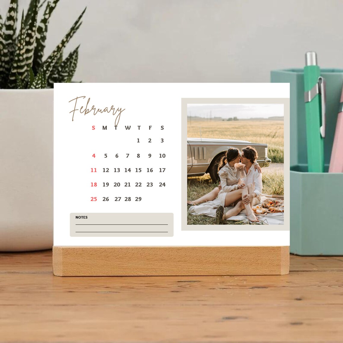 Desk Calendar Template 2024 Custom Photo Calendar 2024 Fully Editable