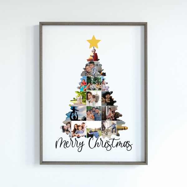 Christmas Tree Collage | Christmas Photo Collage | Printable Collage Gift | Digital Download | Holiday Collage | Custom Photo Gift | DIY