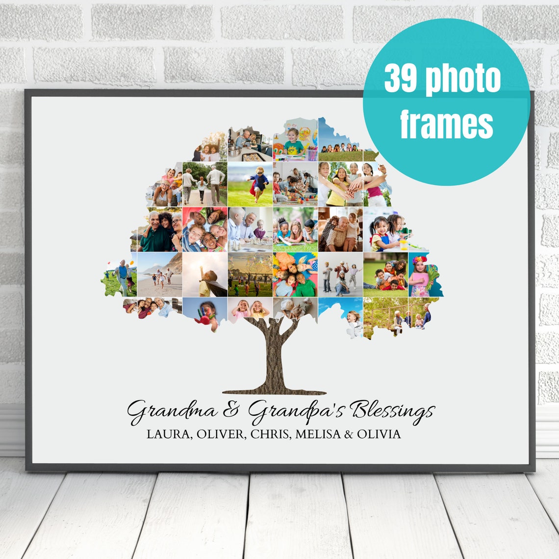 Custom Photo Collage Template Printable 39 Pictures Collage - Etsy