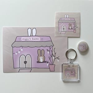 Ensemble imprimé Miffy&#39;s home + porte-clés