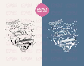 Flying car SVG / PNG Files I Original artwork I Instant Digital Download I Cricut I Print