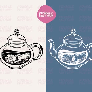 Té oceánico SVG / PNG Archivos I Ilustraciones originales I Descarga digital instantánea I Cricut I Imprimir