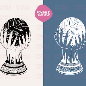 Crystal ball SVG / PNG Files I Original artwork I Instant Digital Download I Cricut I Print