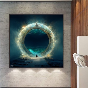 Digital Artwork - Printable Art - Magic portal to the unknown - Instant digital photo download - Portal - Sea - Magic - Painting - Gift