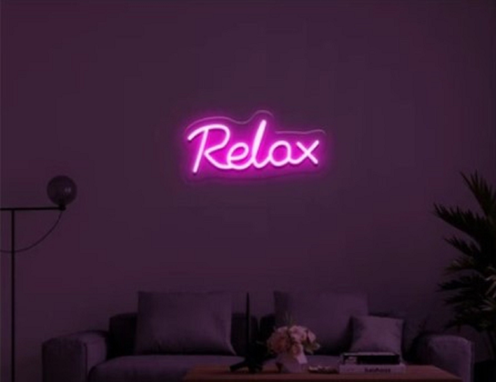 Relax Neon Sign Play Boy Neon Sign Custom Designed Neon Etsy
