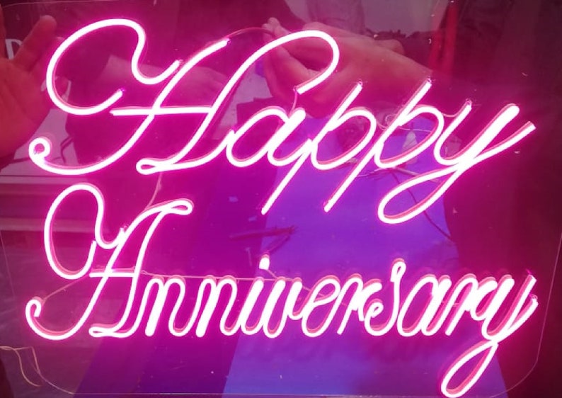 Custom Designed Neon Signs Happy Anniversary Neon Sign Led - Etsy