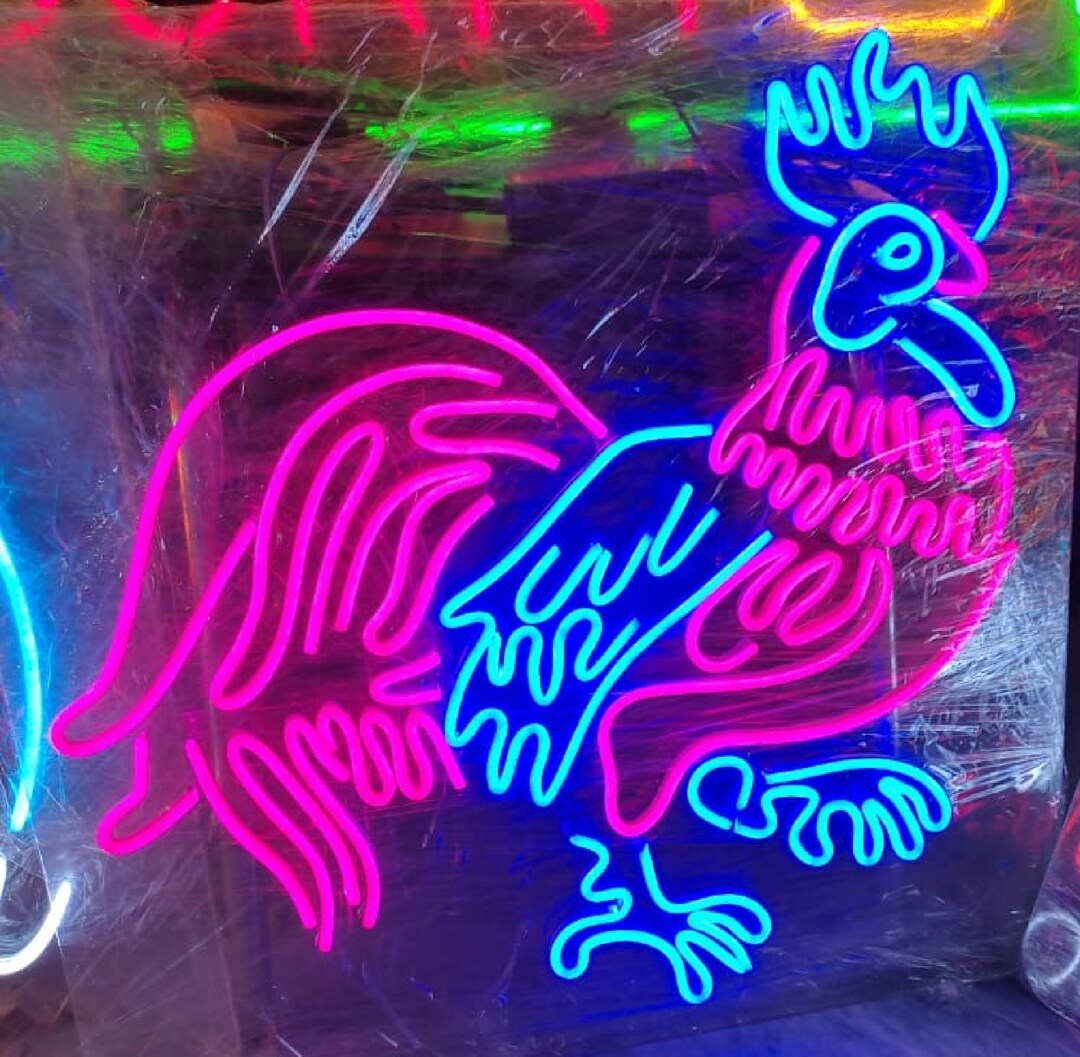 Chicken Neon Sign Custom Designed Neon Signs Birthday - Etsy