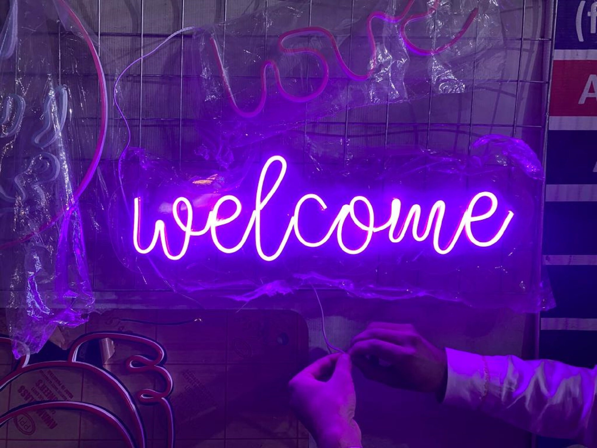 Welcome Neon Sign Custom Designed Neon Sign Birthday Led Neon Neon
