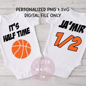 Halve verjaardag PNG It's Half Time basketbal baby halve verjaardag 6 maanden oud basketbal Svg sublimatie gesneden bestand basketbal verjaardagsthema