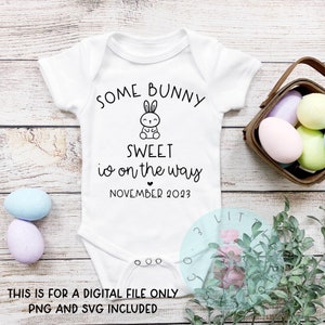 Sommige Bunny Sweet SVG, schattige paas-svg, babyaankondiging png, baby baby-svg, gesneden bestanden, eerste Pasen, lente baby SVG-aankondiging