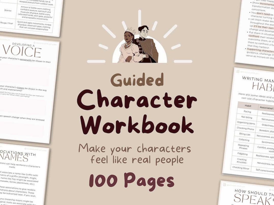 Character Workbook Digital or Printable Writing Planner, Character