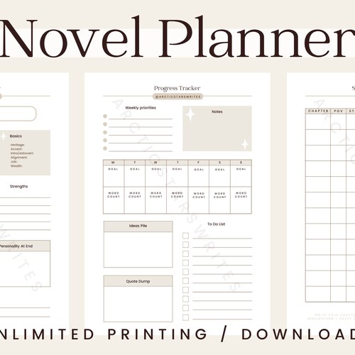 Character Workbook Digital or Printable Writing Planner - Etsy Australia