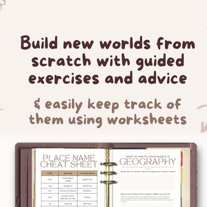 Fantasy Worldbuilding Workbook Digital or Printable Writing Planner, Novel Template, NaNoWriMo, Goodnotes, Author, D&D, Fanfic, Sheets image 3