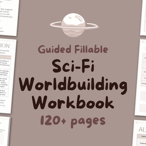 Sci-Fi Worldbuilding Workbook || Digital or Printable || Writing Planner, Novel Template, NaNoWriMo, Goodnotes, Author Science Fiction Space