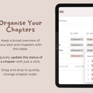 Planificador de novelas de Notion: Organizador de historias y panel de control para escritores (Descarga digital) imagen 4