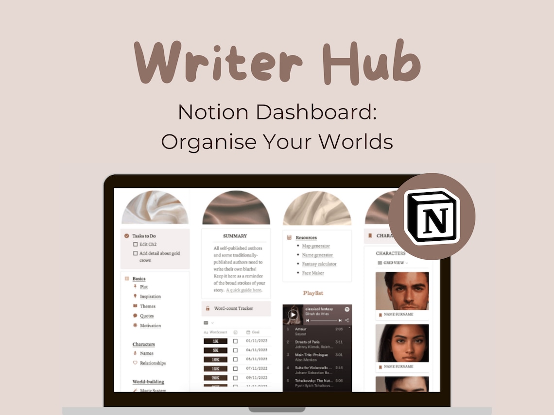 Notion Template for Writers Digital Novel Planner Writing Etsy Notion Template for Writers Digital Novel Planner Writing Etsy