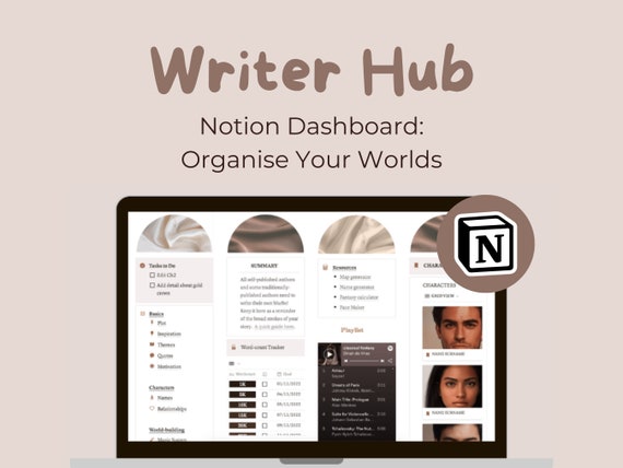 Notion Novel Planner: Story Organizer & Writer Dashboard (Digital Download)